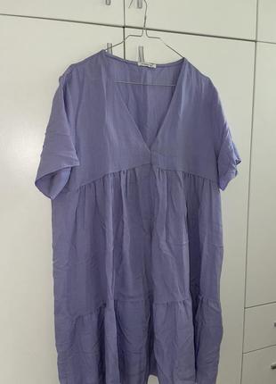 Лілово-блакитне плаття вільного типу