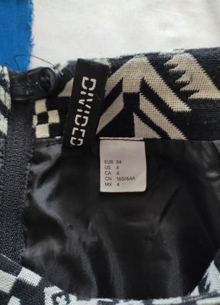 Спідниця міні чорно-біла h&m3 фото