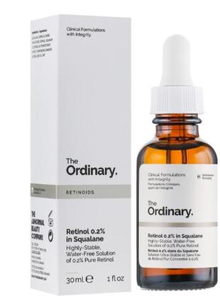 Сыворотка с ретинолом 0,2% в сквалане the ordinary retinol 0,2% in squalane, 30 мл