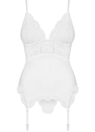 810-cor-2 corset корсет obsessive белый корсет стринги кружево5 фото