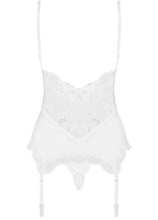 810-cor-2 corset корсет obsessive белый корсет стринги кружево