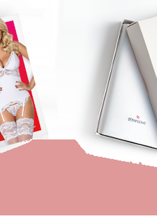 810-cor-2 corset корсет obsessive белый корсет стринги кружево