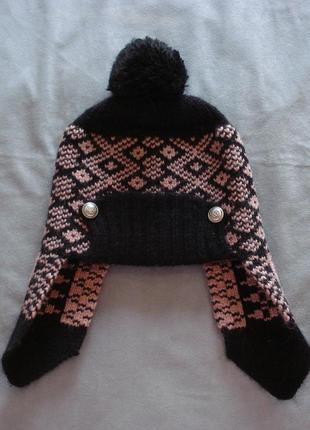 Теплая шапочка с ушками
