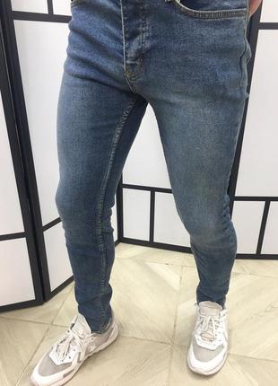 Джинсы мужские denim, slim, зауженные с низкой посадкой