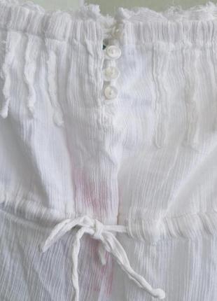 Пляжная туника бюстье белое платье блузка коттон primark ocean club8 фото