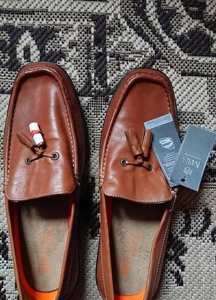Брендовые фирменные английские легкие летние демисезонные кожаные туфли мокасины marks &amp; spencer,абсолютно новые с бирками.
