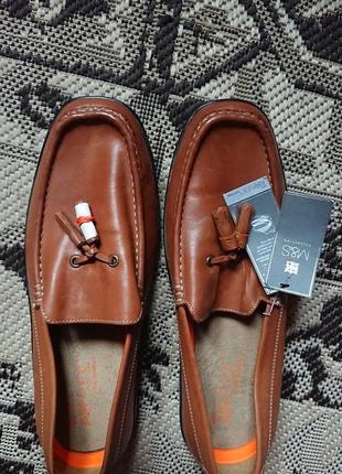 Брендові фірмові англійські легкі літні демісезонні шкіряні туфлі мокасини marks&spencer,абсолютно нові з бірками.2 фото