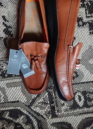 Брендові фірмові англійські легкі літні демісезонні шкіряні туфлі мокасини marks&spencer,абсолютно нові з бірками.10 фото