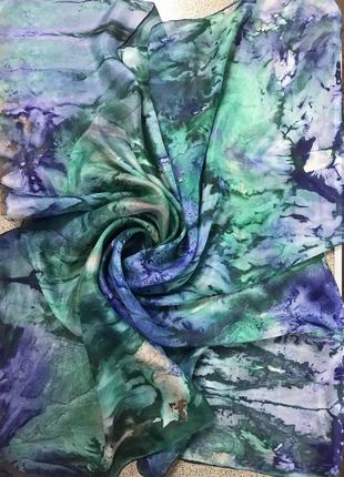 Изысканный платок из натурального шелка в стиле art