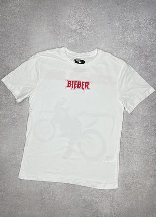 Белая футболка bieber stadium tour h&m оригинал4 фото