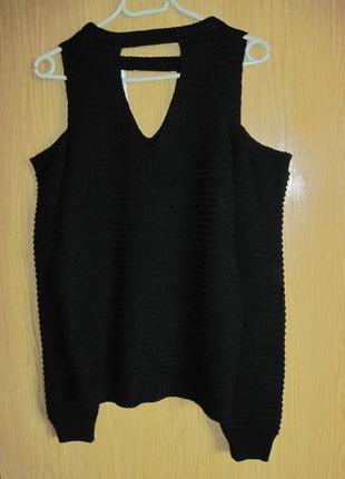 .новый стрейч. свитер с открытыми плечами "selеct" р. m4 фото