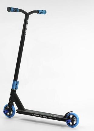 Детский самокат трюковой best scooter lr-82063, алюминиевый диск и дека, колеса pu