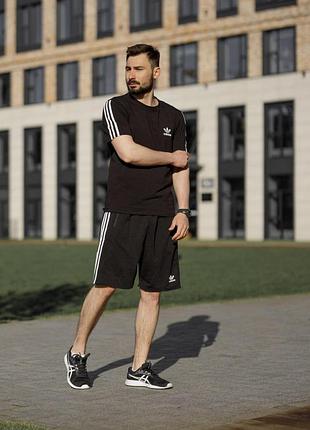 Літній чоловічий костюм з лампасами та логотипом адідас, adidas