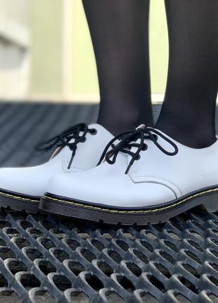 🤩dr martens 1461 white🤩женские/человечи белые кожаные туфли мартинс. осенние3 фото