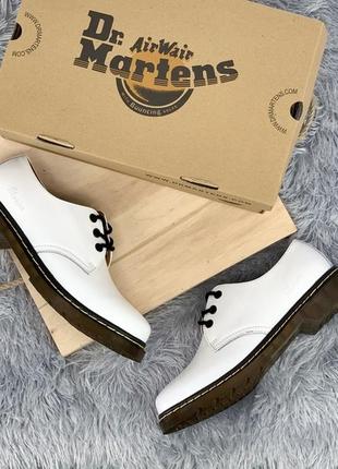 🤩dr martens 1461 white🤩женские/человечи белые кожаные туфли мартинс. осенние7 фото