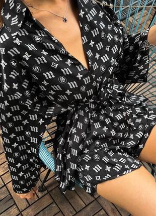 Шелковый летний костюм / рубашка и шорты / легкий костюм свободного кроя / шелковый летучий костюм свободного кроя / шелковое кимоно5 фото
