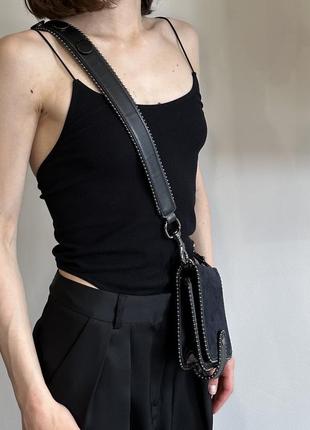 Zara кожаная маленькая сумочка с ремешком2 фото