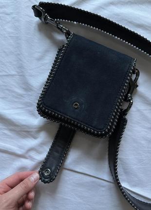 Zara кожаная маленькая сумочка с ремешком6 фото