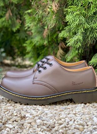 👣dr. martens 1461 brown👣женские/человечи коричневые кожаные туфли/ботинки мартинс3 фото