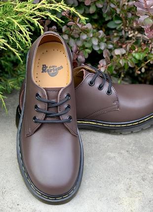 👣dr. martens 1461 brown👣женские/человечи коричневые кожаные туфли/ботинки мартинс2 фото