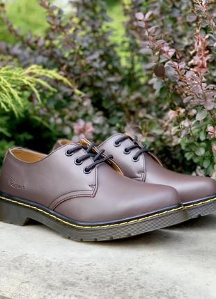 👣dr. martens 1461 brown👣женские/человечи коричневые кожаные туфли/ботинки мартинс4 фото