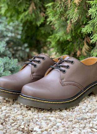 👣dr. martens 1461 brown👣женские/человечи коричневые кожаные туфли/ботинки мартинс1 фото