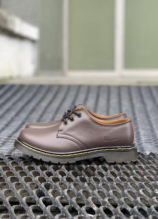 👣dr. martens 1461 brown👣женские/человечи коричневые кожаные туфли/ботинки мартинс5 фото