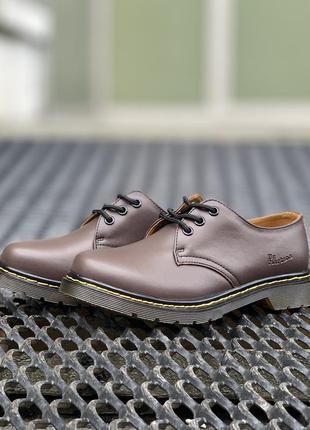 👣dr. martens 1461 brown👣женские/человечи коричневые кожаные туфли/ботинки мартинс10 фото