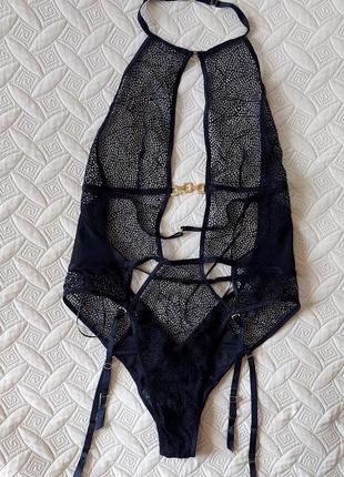 Эротический, прозрачный боди с подтяжками ann summers