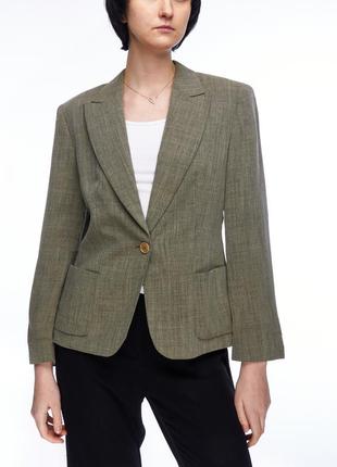 Max mara, пиджак зеленый, шерсть +вискоза +нейлон, женский 42