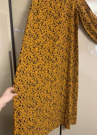 Гірчична сукня міді,довга сукня,жовта сукня максі,сукня з довгим рукавом5 фото