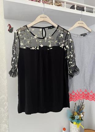 Нарядная блузка батал с вышивкой f&f