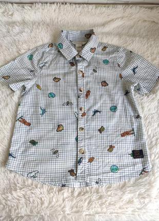 Рубашка х коротким рукавом в клеточку