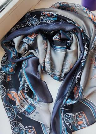 Газовый, шифоновый шелковый платок с биркой hermes6 фото