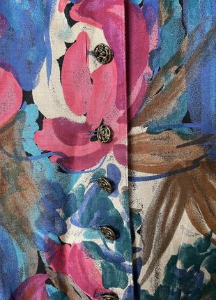 Винтажное платье в цветочный принт с кармашками5 фото