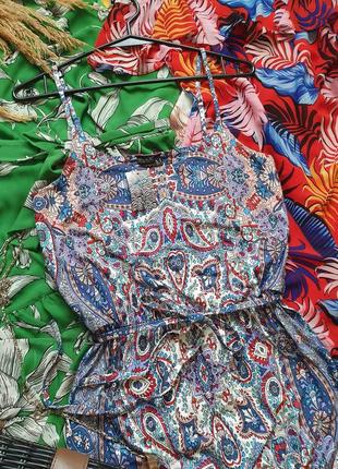 Натуральное летнее платье сарафан с поясом4 фото