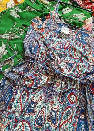Натуральное летнее платье сарафан с поясом8 фото