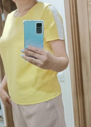 Новая желтая футболка -блузка 44-48.2 фото