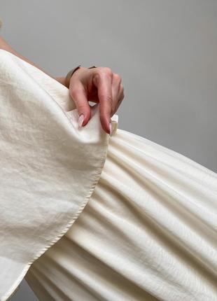 Длинное платье цвета айвори в греческом стиле7 фото