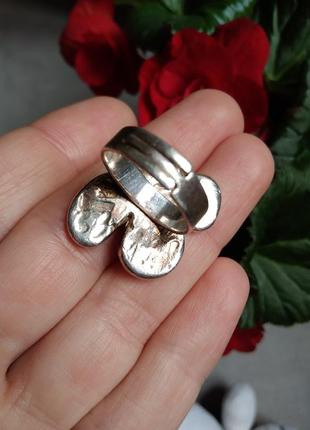 Кольцо массивное регулируется цветок винтаж антиквариат франция8 фото
