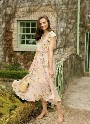 Шикарное шифоновое платье миди в цветочный принт h&m5 фото