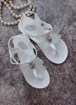 Белые силиконовые босоножки пляжные сандалии вьетнамки р. 121 фото