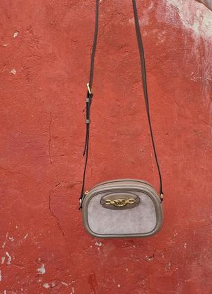 Кожаная сумка ralph lauren, сумка кроссбоды rll, сумочка ralph lauren5 фото