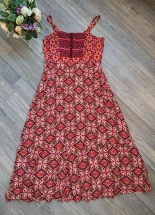 Красивий жіночий сарафан максі  довге плаття бавовна великий розмір батал 50 /52/541 фото