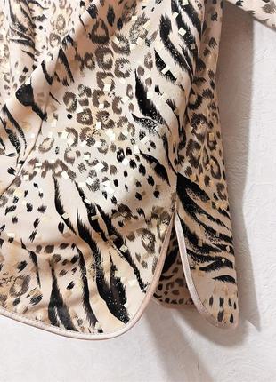 Красивая блуза кофточка большого размера бежевая-коричневая-золотистая длинные рукава женская батал4 фото