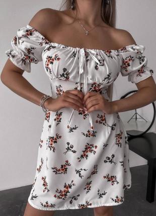 Літня сукня міні 🌸  груди на затяжці, рукав на резинці2 фото