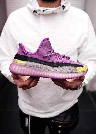 Шикарные унисекс кроссовки adidas yeezy с рефлективом (весна-лето-осень)😍