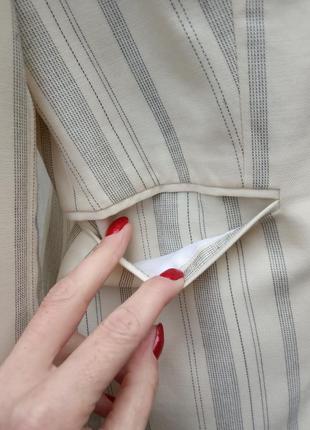 Абалденный винтажный молочный шерстяной жакет в полоску austin reed,пиджак.2 фото