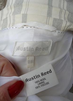 Абалденный винтажный молочный шерстяной жакет в полоску austin reed,пиджак.6 фото