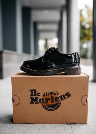 Лакированные туфли dr martens в черном цвете (весна-лето-осень)😍6 фото